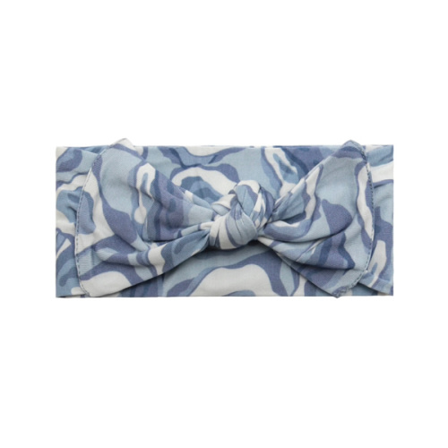 Bow Headband | Super Soft Viscose Bamboo | Blue Oyster Print | Free Shipping >$50 – Southern Slumber