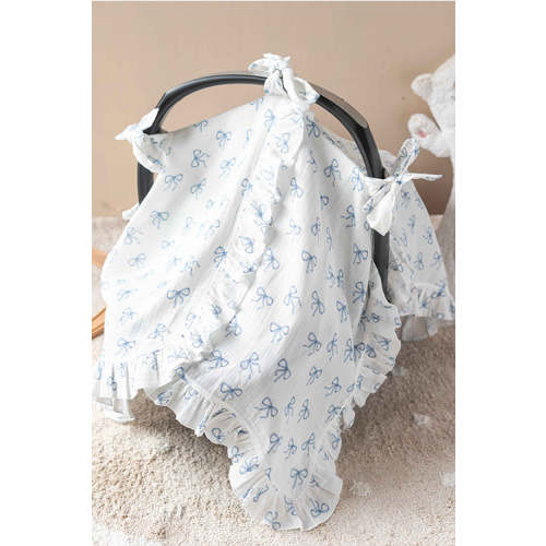 Baby Car Seat Cover - Ribbon / Blue
