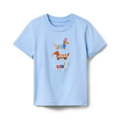 Boy Brunnera Blue Americana Dog Tee by Janie and Jack