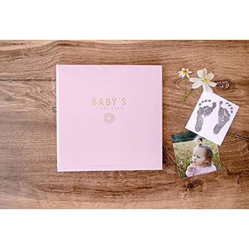Lucy Darling Linen Covered Luxury Baby Memory Book For Girl (Wildflower Meadow)