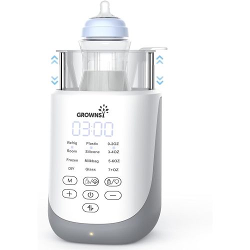 GROWNSY Bottle Warmer, 10-in-1 Fast Baby Bottle Warmer with Night Light for Breastmilk&Formula, Parent's Choice Milk Warmer with Innovative Auto-Lift Feature, Smart Accurate Control, Memory Function