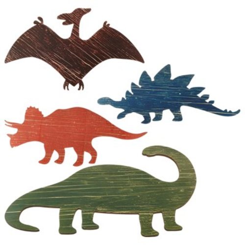 4Pcs Dinosaur Wall Decors Wooden Boys Dinosaur Nursery Wall Decoration Dinosaur Baby Shower Dinosaur Bedroom Playroom Nursery Wall Art for Kids Farmhouse Bathroom Room Art Gift