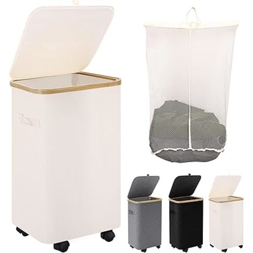 Laundry Hamper with Lid and Wheels