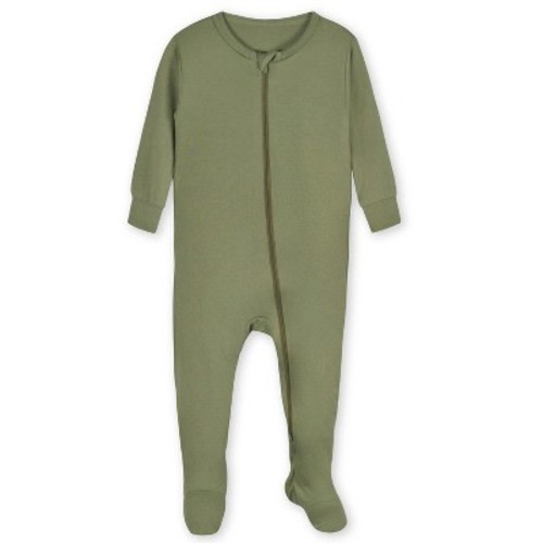 Gerber Baby and Toddler Buttery-Soft Snug Fit Footed Pajamas, Color: Moss, Size: 0-3 months