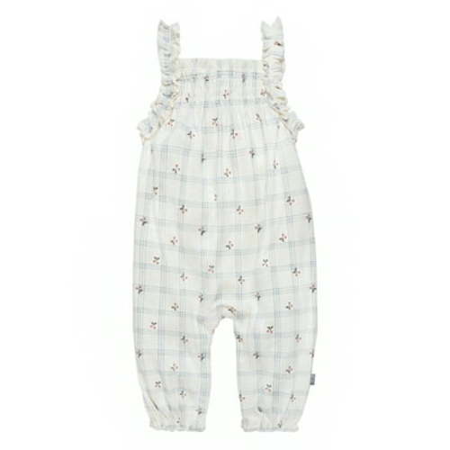 Modern Moments by Gerber Baby Girl Long Leg Romper With Smocking Detail, Size 0/3 Months