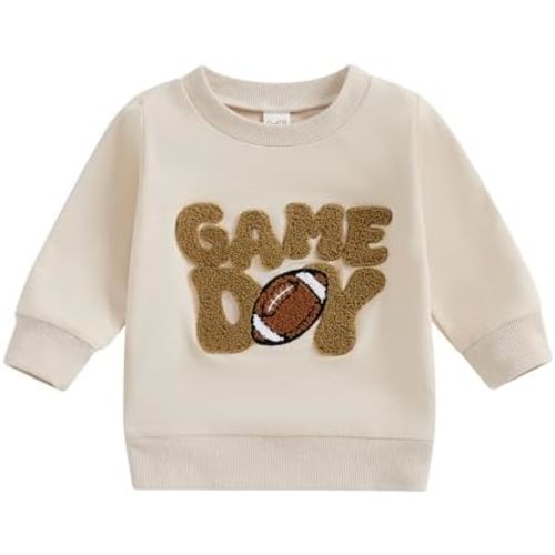 Newborn Toddler Baby Boy Football Outfit Game Day Sweatshirt Long Sleeve T-Shirt Tops Sports Fall Clothes