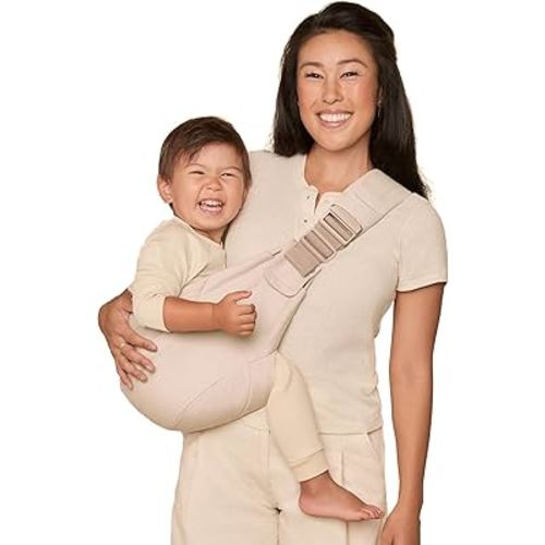 Ergobaby Upsie Hip Sling – Natural Beige Baby Carrier – Lightweight, Adjustable Sling for Toddlers – Breathable & Ergonomic Design
