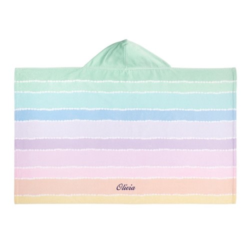 Tie-Dye Stripe Kid Beach Hooded Towel