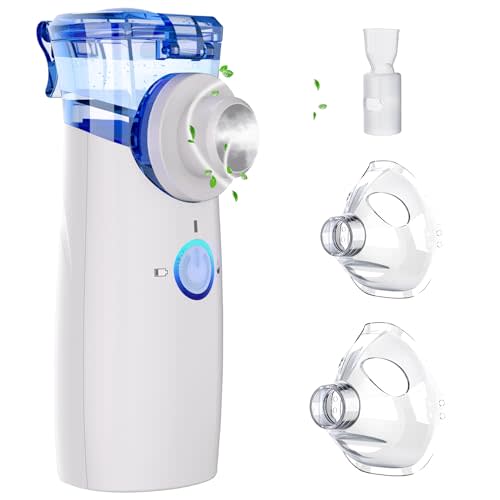 Portable Nebulizer for Adults & Kids, Rechargeable Handheld Nebulizer Machine with Adjustable Rate, Nebulizer with Fast Support for Asthma and Respiratory Problems