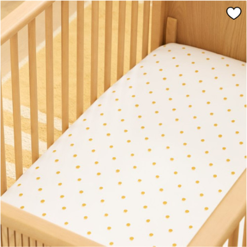 Organic Shadow Dot Crib Fitted Sheet - Sunbeam Yellow