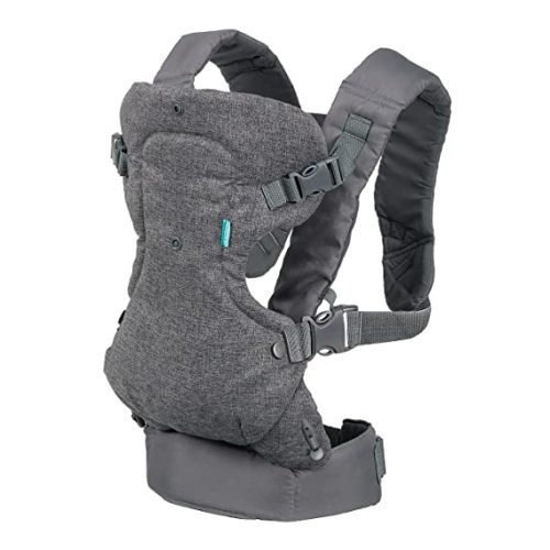 Infantino Flip Advanced 4-in-1 Carrier - Ergonomic, convertible, face-in and face-out front and back carry for newborns and older babies 8-32 lbs - Grey - Flip 4-in-1 Carrier