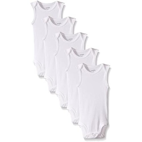 Carter's 5-pack Baby Unisex White Sleeveless Bodysuits