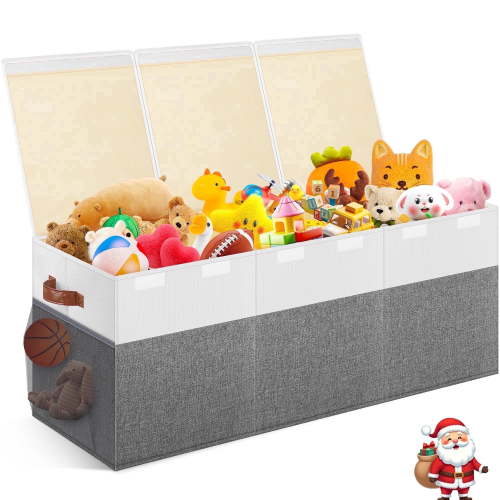 TANGKA, Extra Large Toy Box, 40"x14"x16", Collapsible Kid Toy Storage