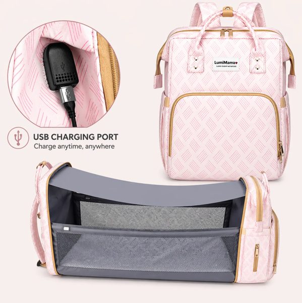 LumiMama™ 2-in-1 Diaper Backpack & Baby Bed