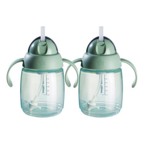 Tommee Tippee 10oz Weighted Straw Cup - Green - 2pk