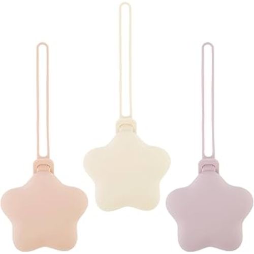 3 Pcs Silicone Pacifier Holder Case, Safe and Soft Material Pacifier Pouch, Portable Pacifier Case, Protective Pacifier Storage Case, Easy to Clean for Diaper Bag Stroller (A)