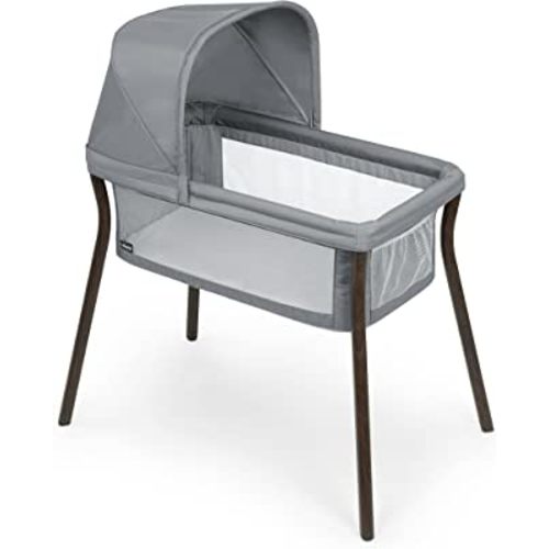 Chicco LullaGo® Anywhere LE Portable Bassinet, Space-Saving Baby Bassinet with Canopy, Waterproof Mattress and Fitted Sheet, Travel Bassinet for Baby Includes Carry Bag | Mirage/Grey