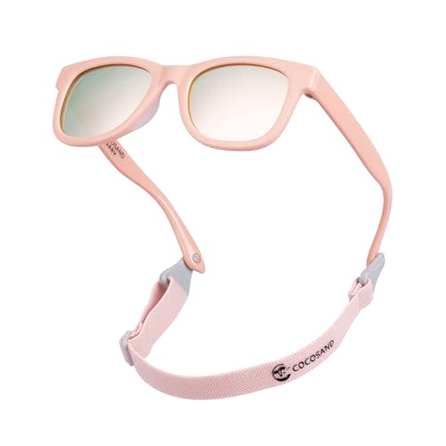 COCOSAND Flexible Baby Sunglasses with Strap Polarized UV Protection for Toddler Infant Newborn Boy Girl Age 0-24 Months