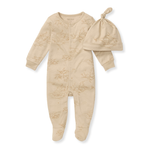 Burt's Bees Baby Organic Cotton Baby Jumpsuit & Knot Top Hat, Sizes Newborn-12 Months