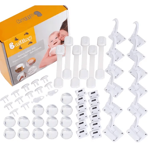 Baby Proof Kit, 58 Packs Baby Proofing Kit Essentials Child Proofing Appliance with Cabinet Locks, Corner Guards and Outlet Covers - All-in-one Super Value Child Proof Kit