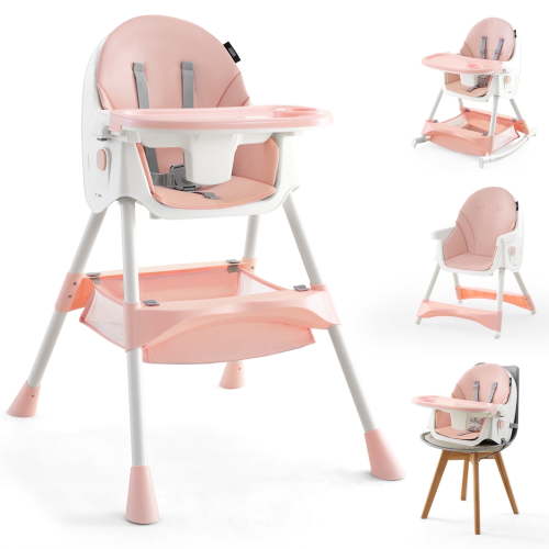 HARPPA 4-in-1 Convertible High Chair for Babies and Toddlers, Feeding Chair for Infant,Pink