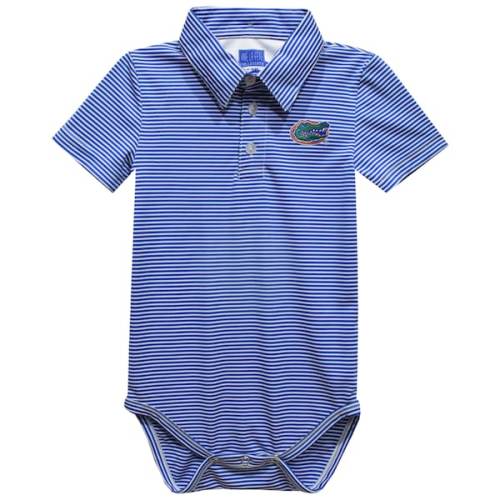 Infant Vive La Fete  Royal Florida Gators Polo Pencil Stripe Bodysuit