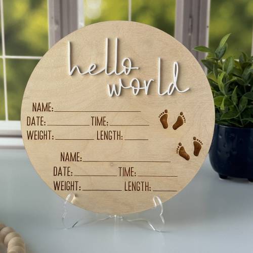 Twin Birth Announcement Sign, Twins Birth Stat Sign, Twin Baby Gift