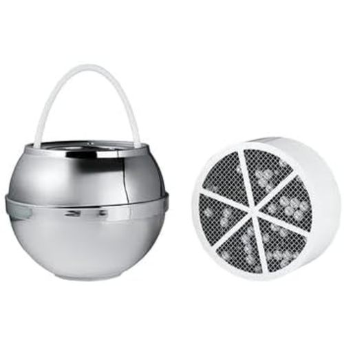 Crystal Quest Bath Ball & Replacement Filter Cartridge Bundle - Water Filter System-Reduce Contaminants for Softer &Smoother Skin-Effortless & Quick Installation| Bundle and Save (Chrome)