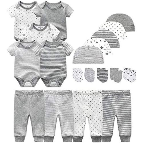 Kiddiezoom Unisex Baby Layette Essentials Giftset Clothing Set 19-Piece For Newborn Baby