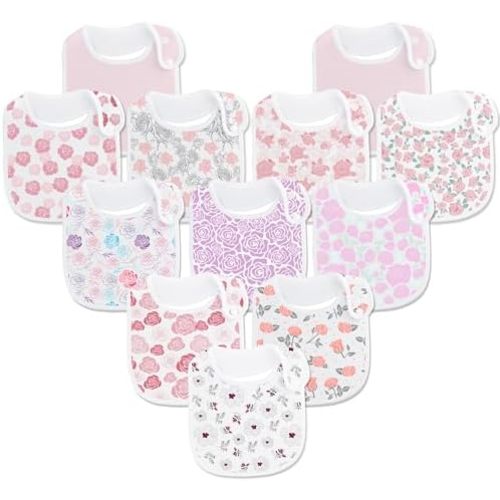 Baby Bibs Soft and Absorbent Organic Cotton Bandana Drool Bibs Set for Boys Girls Newborn 0-36 Months