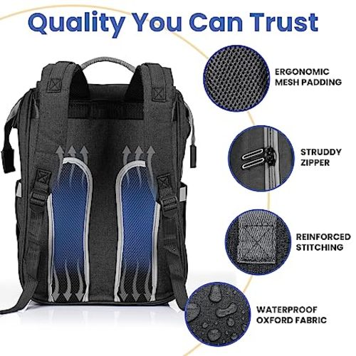 PILLANI Baby Diaper Bag Backpack - Baby Bag for Boys & Girls - Diaper Backpack - Large Travel Diaper Bags with Changing Pad - Baby Registry Search & Baby Shower Gifts - Newborn Essentials Must Haves