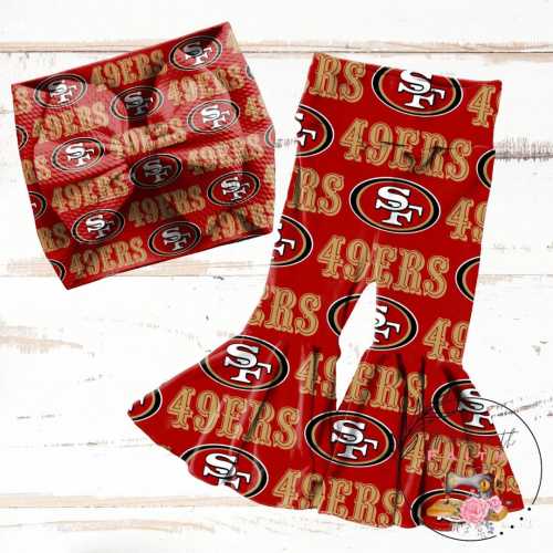 49ers baby bummies, Headwrap, flare pants