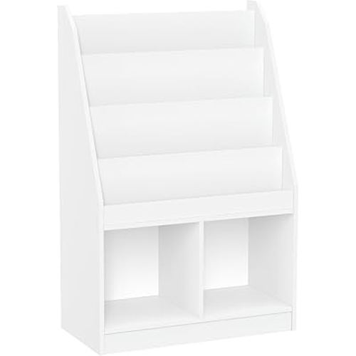 RiverRidge Kids Bookrack with Two Cubbies, White
