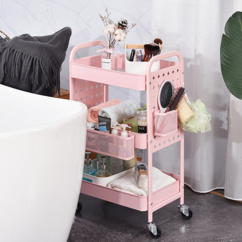 KINGRACK 3-Tiers Stainless Steel Utility Cart with Wheels,17.7*11.8*29.5 inch Rolling Cart,Metal Cart, Salon Trolley Cart,Kitchen Storage Cart,Bathroom Cart,Metal Cart & Reviews | Wayfair