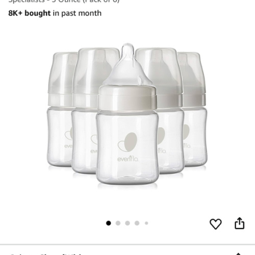 Evenflo Feeding Premium Proflo Venting Balance Plus Wide Neck Baby, Newborn and Infant Bottles - Developed by Pediatric Feeding Specialists - 5 Ounce (Pack of 6)