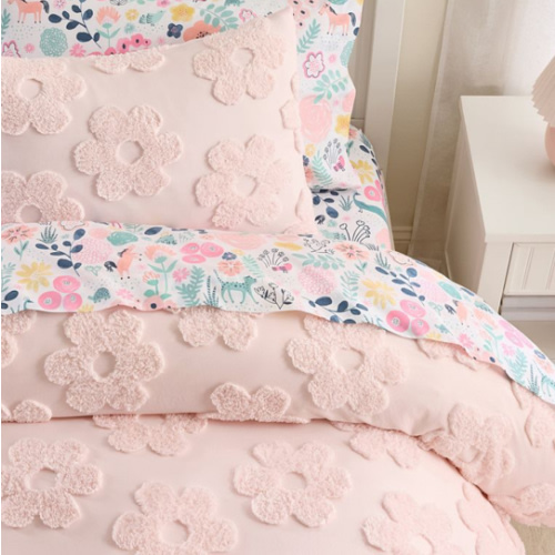 Textured Daisy Jacquard Duvet Cover & Shams | Pottery Barn Kids
