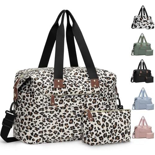 Travel Duffle Bag, Waterproof Weekender Overnight Hospital Bags for Women Men with Toiletry Bag Lightweight Carry on Personal Item Duffle Gym Bag for Travel, Airplanes, Sports