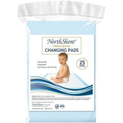 NorthShore Premium Quilted 17 x 24, 8 oz. Baby Changing Pads, Small, Pack/25