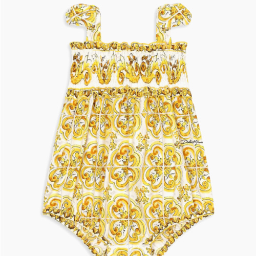 Dolce&Gabbana Baby Girl's Tris Maioliche Bubble Romper | Saks Fifth Avenue