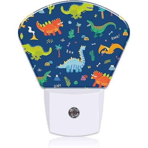 Cute Cartoon Dinosaurs Night Light for Kids, Dinosaurs LED Night Light Plug into Wall with Dusk to Dawn Sensor for Girls Boys Women Men Bedroom, Hallway, Kitchen, Bathroom, Stairs Decor