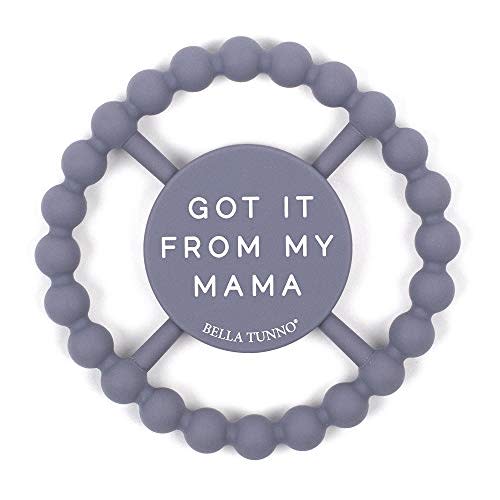 Bella Tunno Happy Teether – Soft & Easy Grip Baby Teether Toy, Silicone Teether Ring to Help Soothe Gums, Non-Toxic and BPA Free, Mama