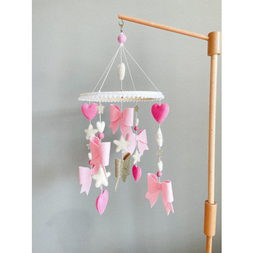 Bow baby girl mobile,Crib mobile with bows,Nursery mobile with bows,Baby girl mobile with bows, Crib decoration with bows, Mobile for a girl