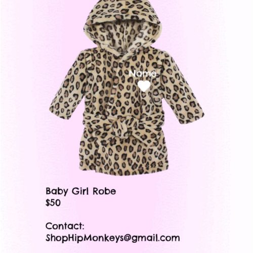 HipMonkeys kids embroidered leopard robe