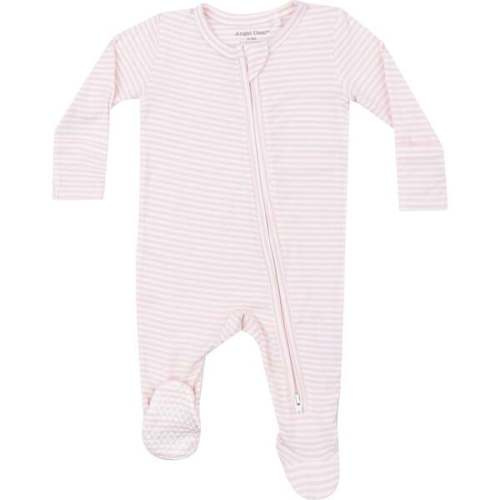Pink Stripe 2-Way Zipper Footie, Pink