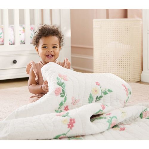 Paisley Peach Baby Quilt | Pottery Barn Kids