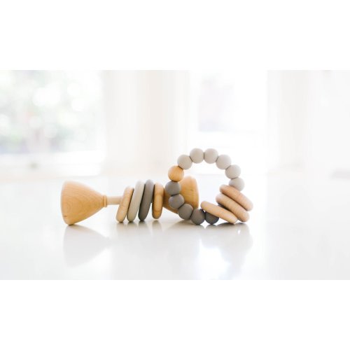 Classic Rattle + Teether Bundle Set - Sand Color