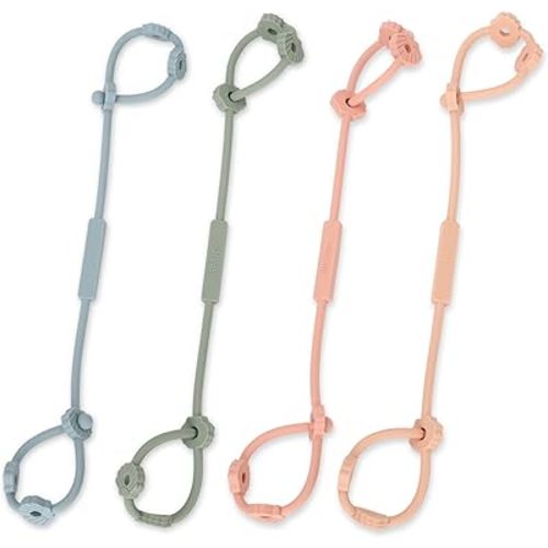 Toy Safety Straps, Socub Silicone Adjustable Baby Pacifier Teether Straps, 4pcs Toddler Toy Bottle Harness Straps for Strollers, High Chair, Cribs, Bags, BPA Free, Multi Colors