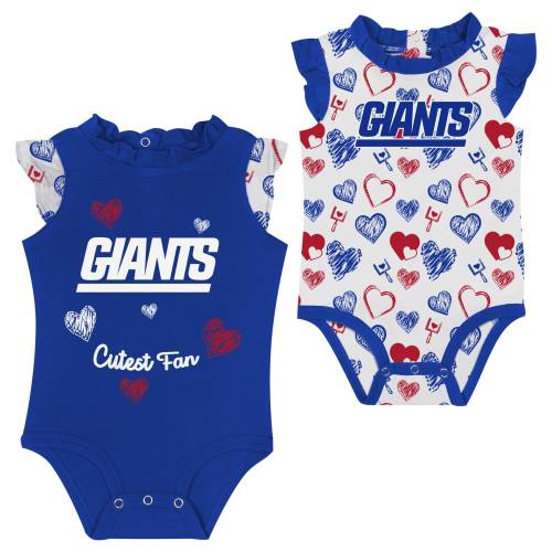 New York Giants Newborn & Infant Happy Hearts 2-Piece Bodysuit Set
