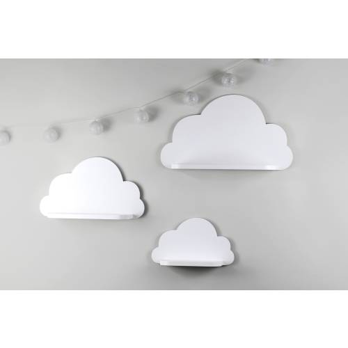 White wooden cloud shelves, cloud wall shelf for nursery, Wooden floating shelf, Nursery room wood rack, Bookshelf, Set of 3 cloud shelf