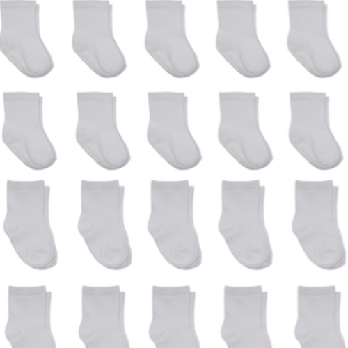 Little Me 20-Pack Newborn Baby Infant & Toddler Unisex Socks, 0-12/12-24 Months, Assorted Size Pack, White